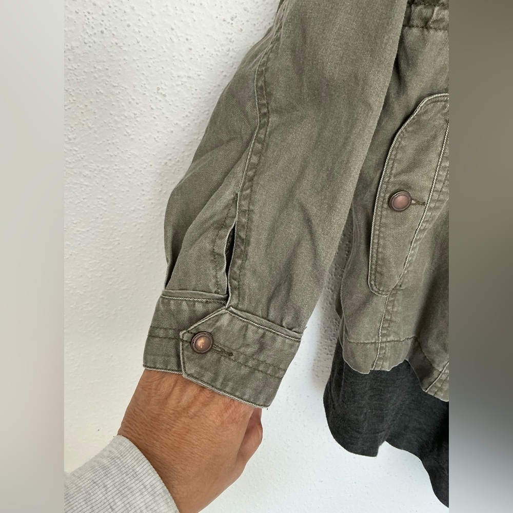 Hei Hei Cascade Anorak Green Utility Grey Scarf Layered Jacket Large - Picture 6 of 15